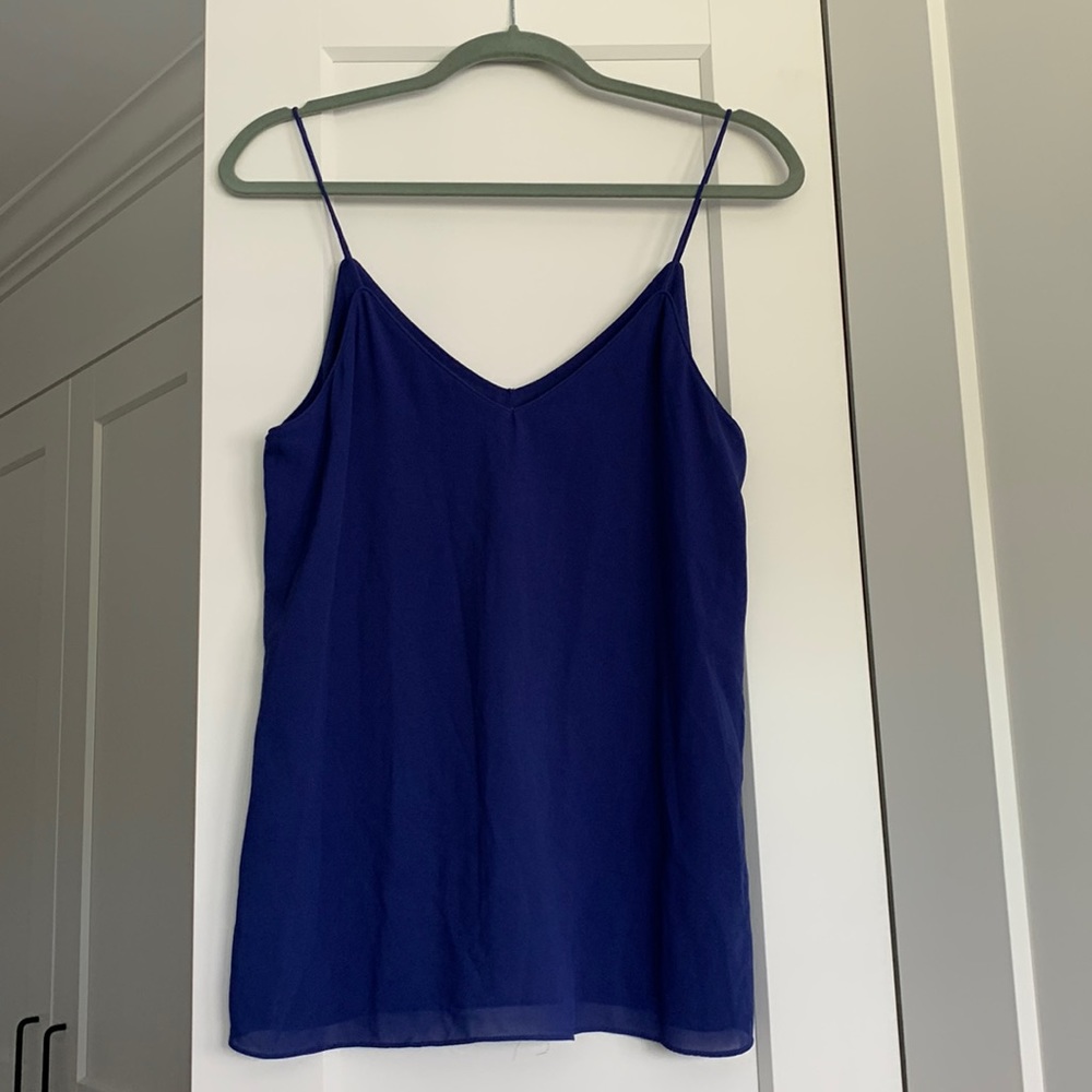 Blaque Label Blue V Neck / V back Spaghetti Strap Blouse in Royal Blue size M